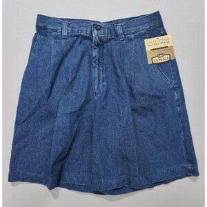 Lee Casuals Women's Blue Double Pleat Denim Shorts Size 10 Med